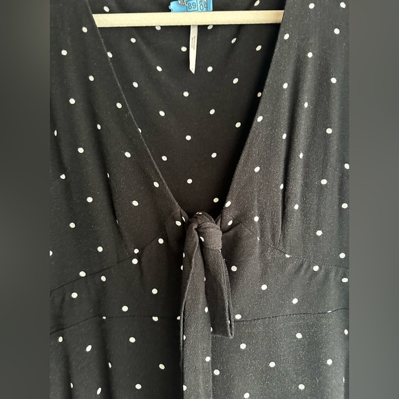 Free People All Yours black polka dot tie dress, size 6 - Picture 6 of 7